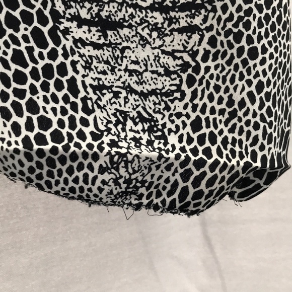 VINTAGE 80s black and white Print Dress - Picture 10 of 13